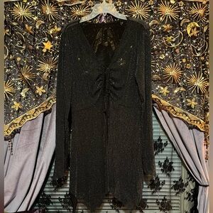 Shimmer sparkle witchy cardigan with flutter sleeves Stevie nicks fairy hem